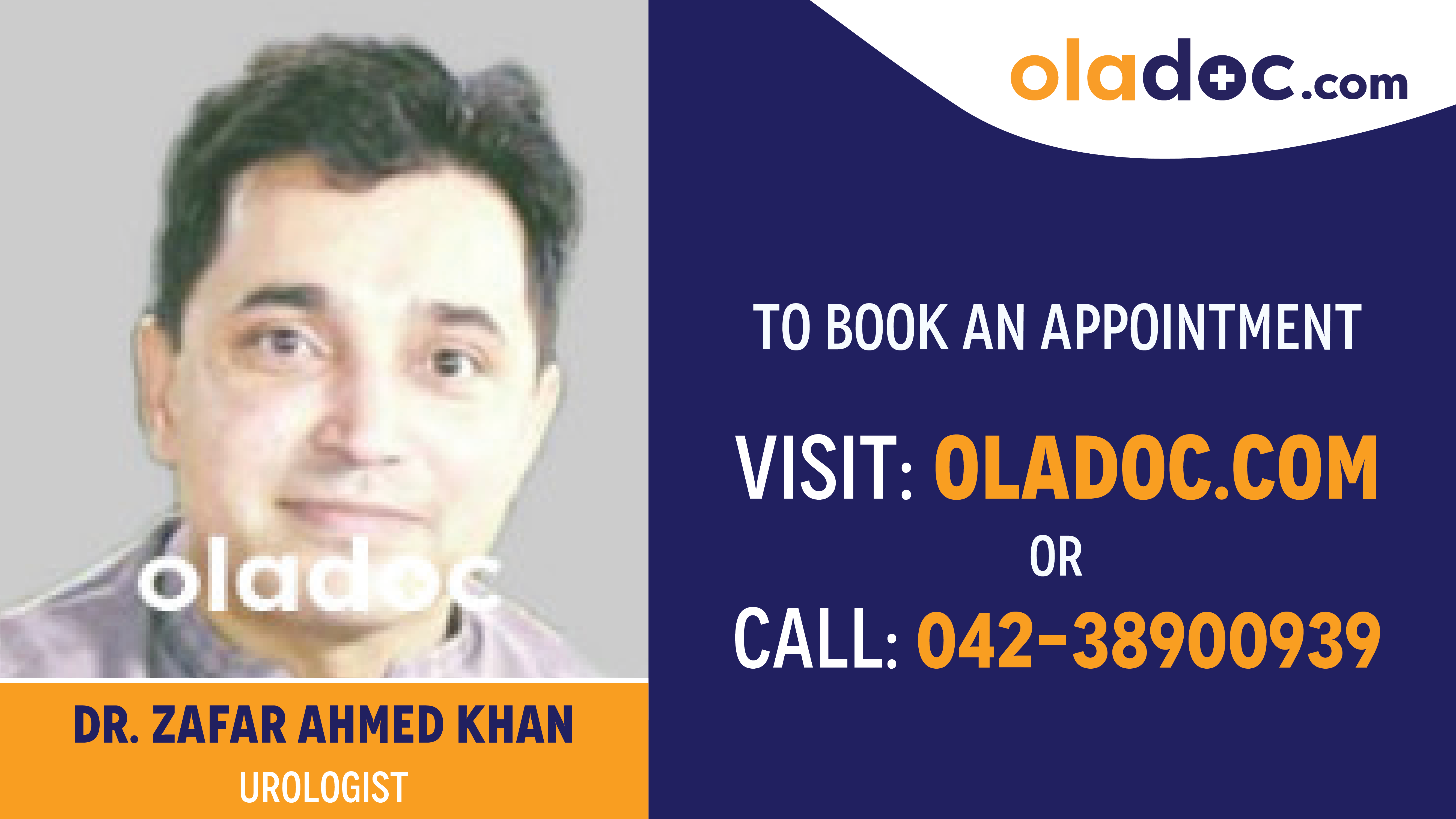 Book appointment with Dr.Zafar Ahmed Khan-best Urologist in Mqardan